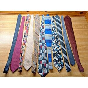 Vintage Tie Lot of 11 Multicolor Mixed Pattern Assorted Lengths and Designers